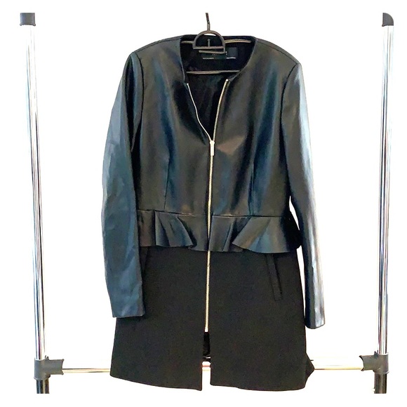 ZARA Basic Collection long pleather zip-up blazer - Picture 1 of 7